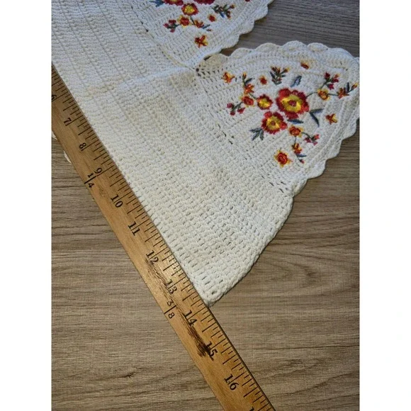 Women's Crochet Halter Bralette Top Size S Ivory Floral Embroidered Boho - Picture 7 of 7